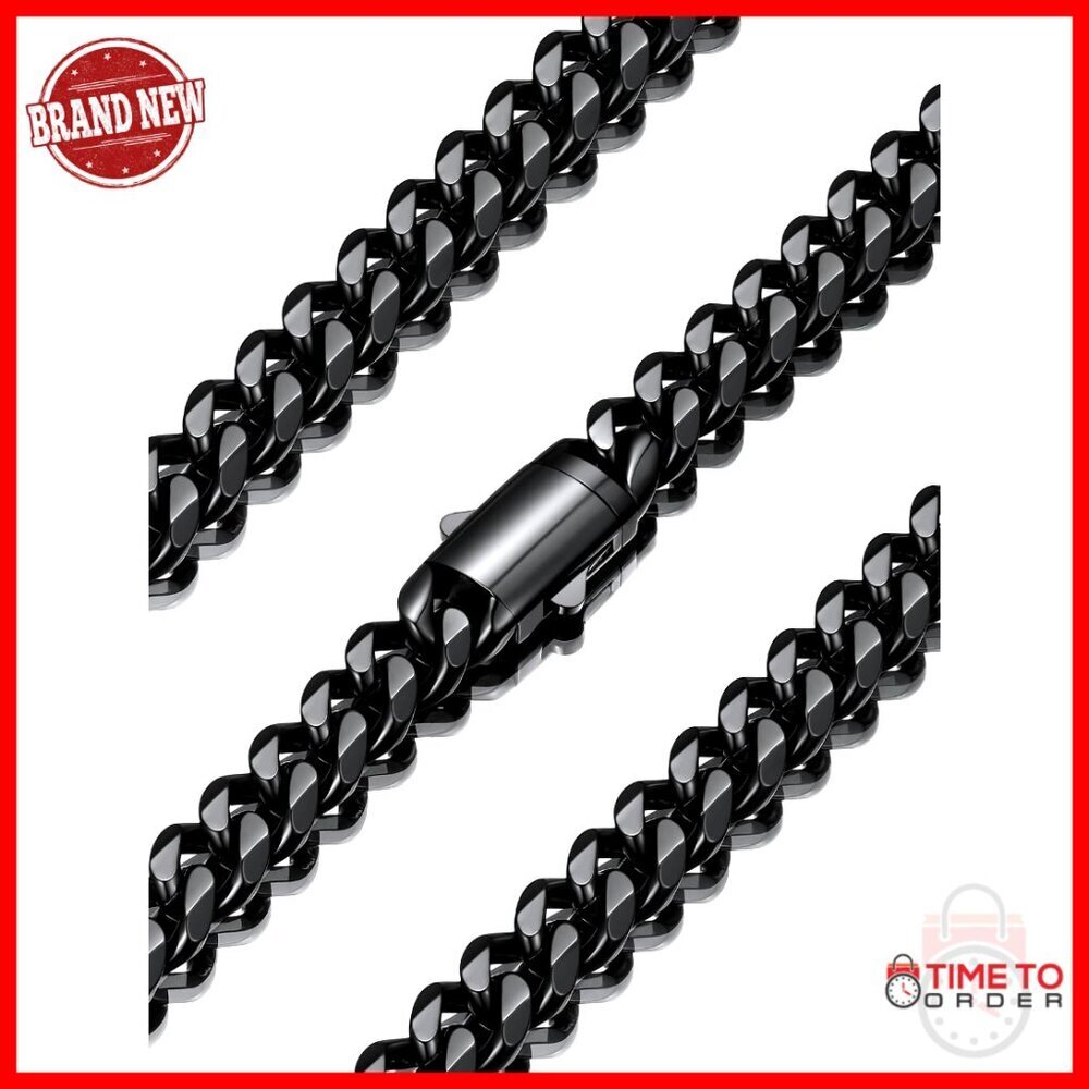 Stainless Steel Cuban Link Chain Necklace for Men, Chunky Curb 18-30 Inches
